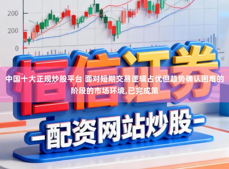 中国十大正规炒股平台 面对短期交易逻辑占优但趋势确认困难的阶段的市场环境，已完成策